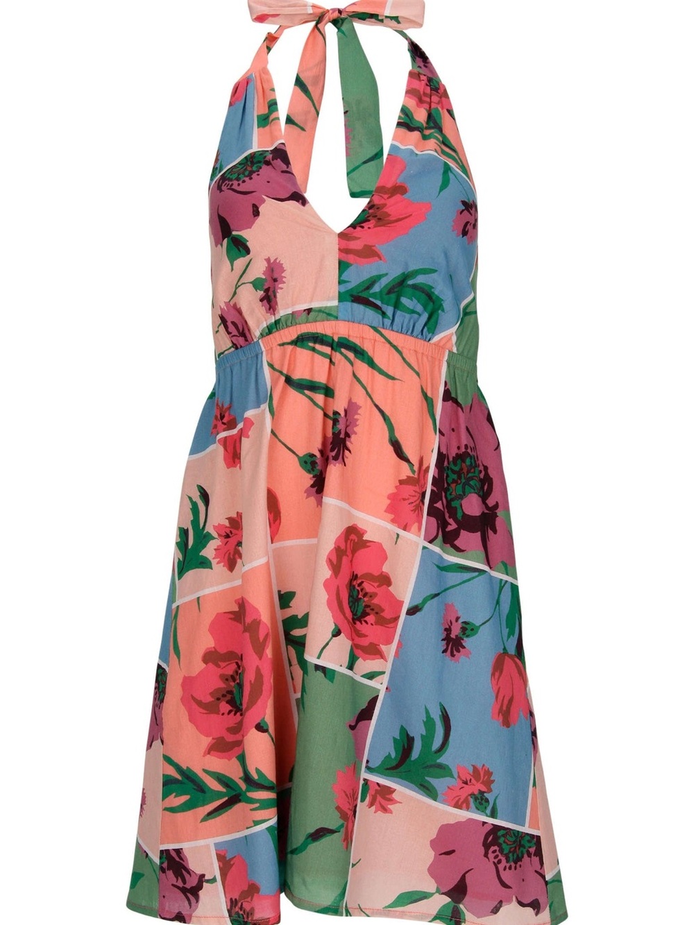 VENUS Multicolor Halter Floral Mini Dress